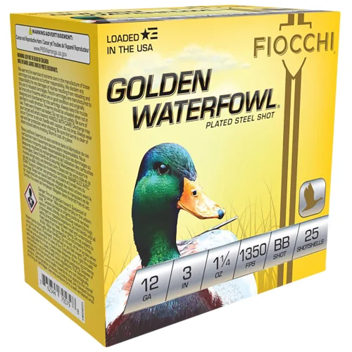 Fiocchi 123SGWBB Golden Waterfowl  12Gauge 3" 1 1/4oz BBShot 25 Per Box/10 Case