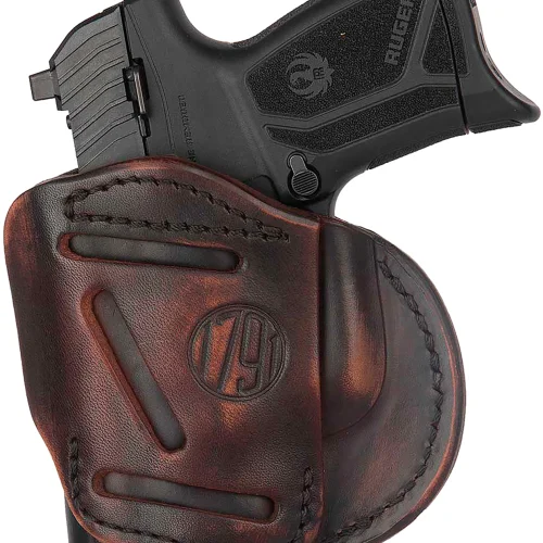 1791 Gunleather 4WH4VTGR 4-Way  IWB/OWB 04 Vintage Leather Belt Clip Compatible w/Springfield XDS/Springfield XD/Glock 26/S&W M&P Shield Plus