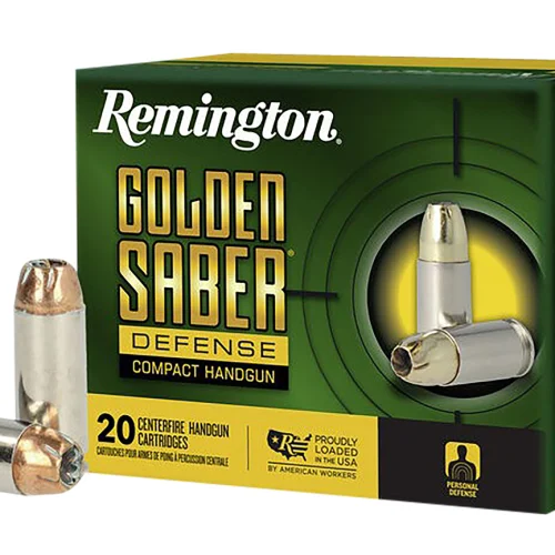 Remington Ammunition R21370 Golden Saber Defense 10mmAuto 180gr Brass Jacketed Hollow Point 20 Per Box/25 Case