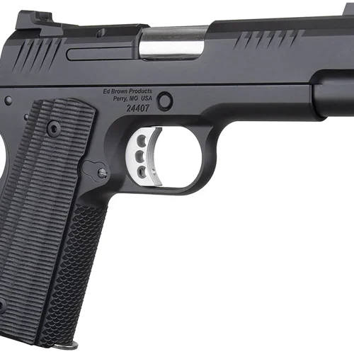 Ed Brown EVOKC9LW 1911 EVO KC Lightweight 9mm Luger 7+1 4" Stainless Bull Barrel, Black Gen4 Serrated Slide, Black Gen4 Carbon Steel Frame w/Beavertail, Black Grips