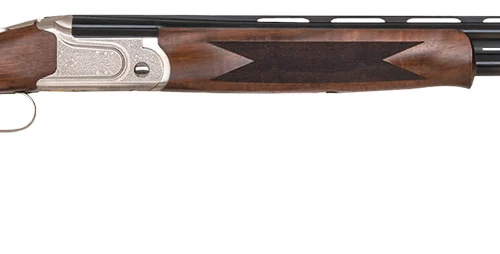 Mossberg 75491 Gold Reserve  12 Gauge Break Open 3" 2rd 30" Blue Polished Vent Rib Barrel, Polished Silver w/Gold Inlay Receiver, Fixed Satin Black Walnut Stock, 5 Ext Sport Set Chokes