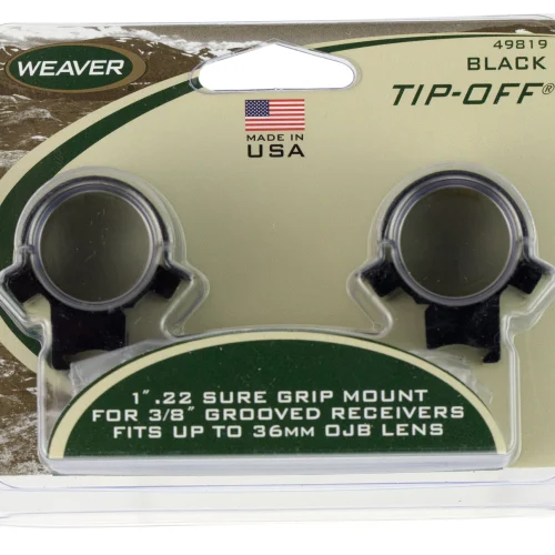 Weaver Mounts 49819 .22 Tip-Off Rings  Black 1"