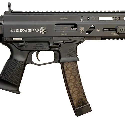 Grand Power 810091157978 Stribog SP9A3 9mm Luger 30+1 16" Black Picatinny Rail, Black Polymer Grip