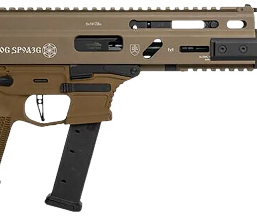 Grand Power 810091156483 Stribog SP9A3G 9mm Luger 16" Black Barrel, Flat Dark Earth Receiver, Polymer Stock & Grip