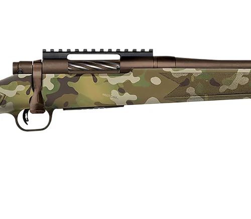 Mossberg 28281 Patriot Super Bantam Youth 350 Legend 4+1 18" Patriot Brown Cerakote Threaded Bull Barrel, Patriot Brown Cerakote Steel Receiver w/Picatinny Rail, MultiCam Fixed Synthetic Stock