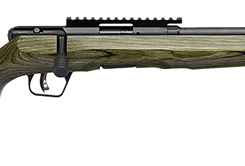 Savage Arms 70851 B Series  Full Size 17 HMR 10+1 18" Matte Black Spiral Fluted Threaded Barrel, Matte Black Carbon Steel Receiver w/Picatinny Rail, OD Green Fixed Laminate Stock, Right Hand