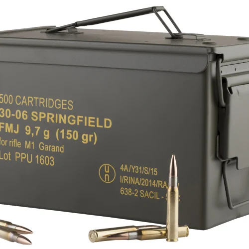 PPU PP3006GMC Standard Rifle  30-06Springfield 150gr Full Metal Jacket/500rds *Sold by Case *Includes Metal Can