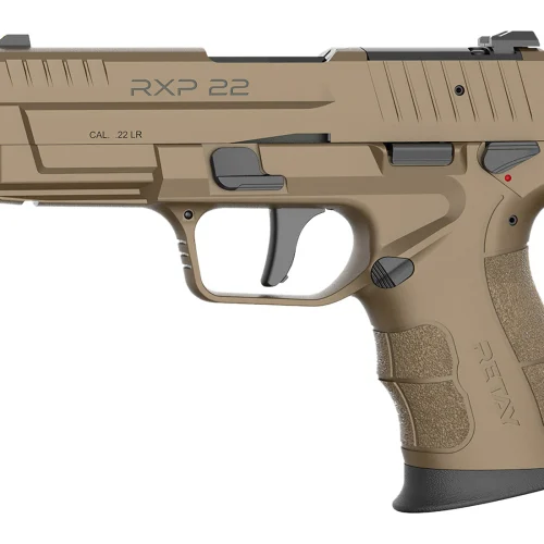 Retay USA RXP22FDE10TH RXP  22 LR 10+1 4" Black Threaded Barrel, Flat Dark Earth Cerakote RMR/RMSc Optic Ready/Serrated Slide, Flat Dark Earth Cerakote Polymer Frame w/Accessory Rail, Textured Grip