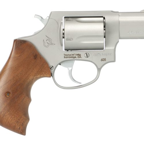 Taurus 2-605029TW 605  Small Frame 357 Mag/38 Special +P 5 Shot 2" Matte Stainless Steel Barrel, Cylinder & Frame, Walnut Grips, Transfer Bar Safety