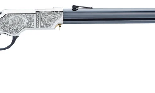 Henry H011SD Original Silver Deluxe Full Size 44-40 Win 13+1 24.50" Blued Octagon Barrel, Engraved Nickel-Plated Steel Receiver, American Walnut Wood Stock Right Hand