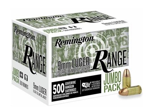Range 9mm 115gr FMJ 500/Cs