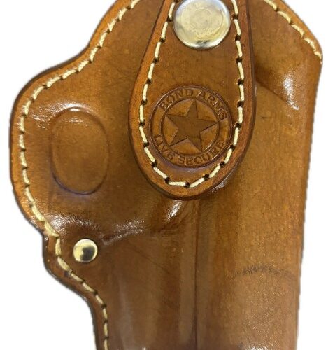 Prem Leather Clip Hol 3.5" LH Tan/White Stitch