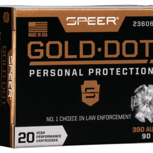 Speer 23606GD Gold Dot Personal Protection 380ACP 90gr Hollow Point 20 Per Box/10 Case