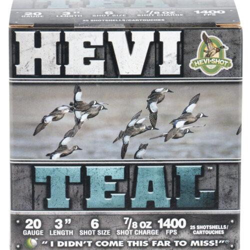 HEVI-Shot HS62006 HEVI-Teal  20Gauge 3" 7/8oz 6Shot 25 Per Box/10 Case