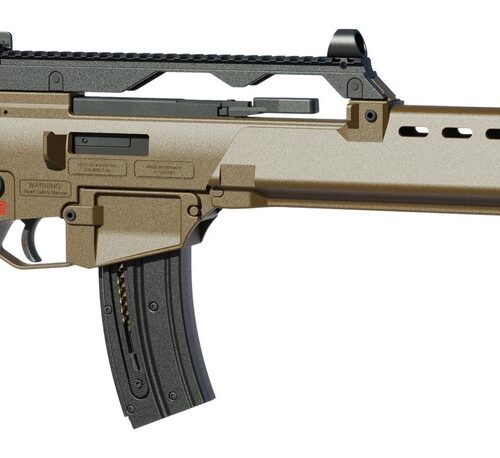 HK 81001322 G36 22 LR 10+1 18.13" Black Barrel w/Flash Suppressor, Flat Dark Earth Receiver w/Picatinny Rail, Flat Dark Earth Folding Synthetic Stock, Polymer Grip