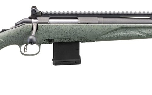 Ruger 46965 American II Scout 5.56 NATO 10+1 16.10" Cobalt Cerakote Threaded Barrel, Alloy Steel Receiver w/Scope Rail, Leaf Green Splatter Adj LOP Synthetic Stock