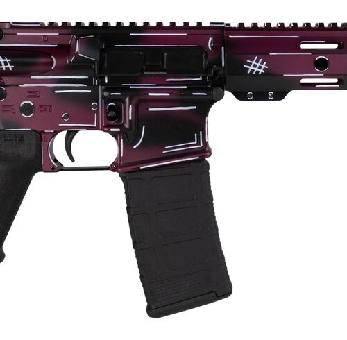 Shark Coast Tactical SCC07053ANBCHY-P Anime-15 5.56 NATO 30+1 10.50" Black Nitride Threaded Barrel, Black Cherry Cerakote Aluminum Receiver w/Picatinny Rail, Polymer SB Tactical SBA3 Brace, Magpul MOE