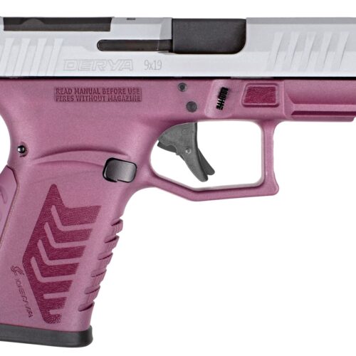 Derya Firearms DY9Z.BCS.TR DY9Z Sports South Exclusive Micro-Compact 9mm Luger 15+1 3.50" Black Barrel, Silver Optic Ready/Serrated Slide, Black Cherry Polymer Frame w/Accessory Rail, Interchangeable