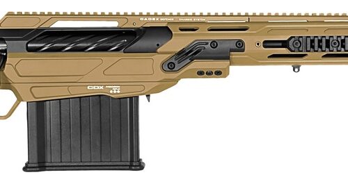 Cadex Inc CDX50DUAL50206BR20I2J5 CDX-50 Tremor 50 BMG 5+1 20.60" Black DLC Match Grade Threaded Barrel, Black DLC Aluminum Receiver w/Picatinny Rail, Adjustable Folding Hybrid Tan Stock, Black Polymer