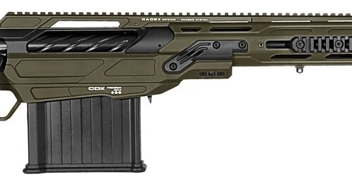 Cadex Inc CDX50DUAL50206BR20I2J5 CDX-50 Tremor 50 BMG 5+1 20.60" Black DLC Match Grade Threaded Barrel, Black DLC Aluminum Receiver w/Picatinny Rail, Adjustable Folding OD Green Stock, Black Polymer G
