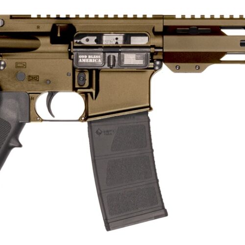 Patriot Ordnance Factory 02540 P-15 Sports South Exclusive 5.56 NATO 30+1 10.50" Black Threaded Barrel, Burnt Bronze Cerakote Aluminum Receiver w/Picatinny Rail, M-LOK Handguard, Black Polymer SB Tac