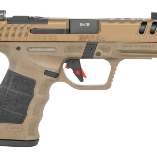 Sarsilmaz SAR9CG3BR10 SAR9 Gen3 Compact 9mm Luger 10+1 4.10" Black Barrel, Bronze Steel Optic Cut/Serrated Slide, Bronze Polymer Frame w/Picatinny Rail, Textured Grip, RMSc Footprint
