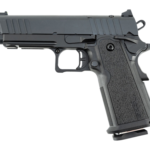 Tisas Arms 12500018 1911 DS Carry 9mm Luger 17+1 4.25" Black Cerakote Carbon Steel Serrated Slide, Black Cerakote Carbon Steel Frame w/Accessory Rail & Beavertail, Polymer Grip