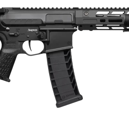 CMMG 94A68CD-AB Zeroed Banshee Mk4 9mm Luger 33+1 6.50" Black Nitride Threaded Barrel, Black Armor Cerakote Aluminum Receiver w/Picatinny Rail, M-LOK Handguard, Black Polymer CMMG RipBrace, CMMG Zeroe
