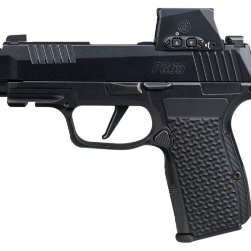 Sig Sauer P365 AXG LUXE w/Optic Micro-Compact 380 ACP 12+1 3.10" Black Barrel, Black Pearlescent Cerakote Stainless Steel Integrated Compensator/Optic Ready/Serrated Slide, Black Frame w/Picatinny Ra