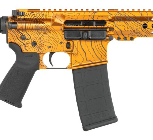 Shark Coast Tactical SCC07329TOPOR-P Topography  5.56 NATO 30+1 10.50" Black Nitride Threaded Barrel, Aluminum Receiver w/Picatinny Rail, M-LOK Handguard, Polymer SB Tactical SBA3 Brace, Polymer Grip