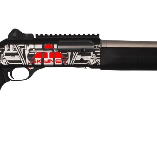 MAC 21000154AA1 1014 Judgement Day 12 Gauge Semi-Auto 3" 5+1 18.50" Anodized Steel Barrel, Black/Gray Anodized Receiver w/Red "SKYNET" & Picatinny Rail, Synthetic Stock, Black Polymer Grip