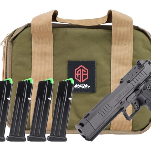 Alpha Foxtrot AA39X1CIG-XDBK20-PROM AF1911 Romulus Promo 9mm Luger 20+1 4.25" Black Bull Ramped Compensated Barrel, Polished DLC Stainless Steel Optic Ready/Serrated Slide & Frame w/Beavertail & Picat