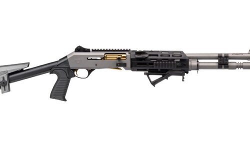 Panzer Arms PAM4NCSGGTMFSS M4 Pro AI 12 Gauge Semi-Auto 3" 5+1 18.50" Gray Ported Barrel, Gray w/ Gold Titanium Accents Aluminum Receiver w/Picatinny Rail, Skeleton Stock