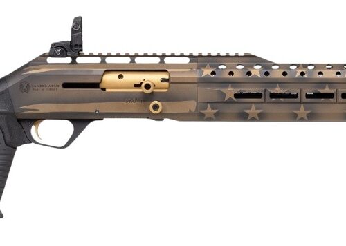 Panzer Arms PAEG240TSBBUSFC 240 12 Gauge Semi-Auto 3" 5+1 18.50" Black Ported Barrel, Black & Bronze US Flag Cerakote w/Gold Accents Aluminum Receiver w/Picatinny Rail, Black Skeleton Stock w/Pistol G