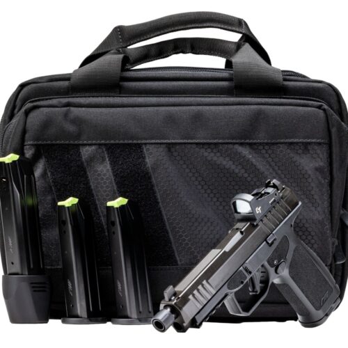Rost Martin RM1FTBSPL RM1F Tactical Bundle 9mm Luger 24+1 4.50" Black Threaded Barrel, Black Nitron Steel Serrated w/Optic Slide, Black Polymer Frame w/Picatinny Rail, Interchangeable Backstrap Grip,