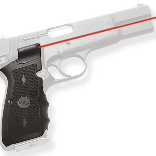 Crimson Trace 011170 Lasergrips  Fits Browning Hi-Power, Red Laser 633nM Wavelength 5mW Output, Black Polymer