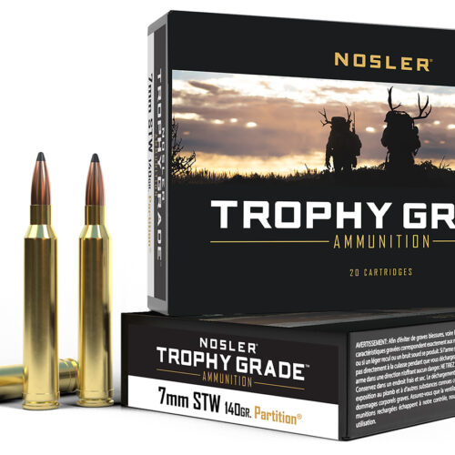 Nosler 60046 Trophy Grade  7mmSTW 140gr Nosler Spitzer Partition 20 Per Box/10 Case