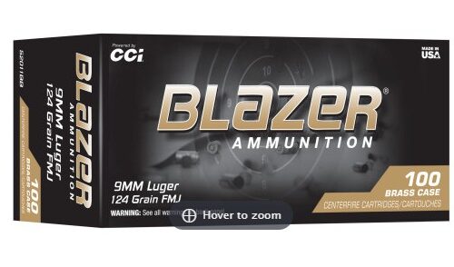 CCI  9MM LUGER 124GR FMJ BLAZER BRASS 100