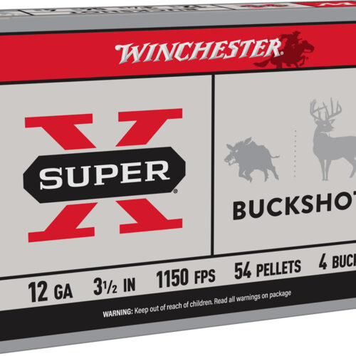 Winchester Ammo XB12L4 Super X  12Gauge 3.50" 54Pellets 4Buck Shot 5 Per Box/50 Case