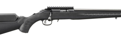 RUGER AMERICAN RIMFIRE 17 HMR 16.1IN BARREL 9RD BLACK TB SCOPE RAIL STD LOP 8393