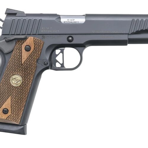 CHIAPPA 1911 SUPERIOR GRADE PISTOL 45 AUTO 5IN BARREL 8RD BLACK COMBAT HAMMER TRIGGER FIBER OPTIC SIGHTS WITH RMR & RMSC ADAPTERS DIAMOND CHK WALNUT GRIPS 2-8 RD MAG 440.212