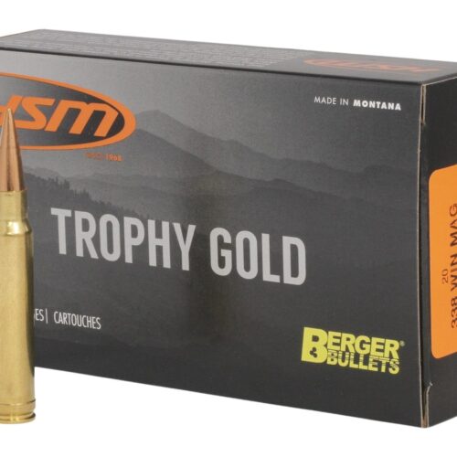 HSM 338WM300OTM Trophy Gold Extended Range 338 Win Mag 300 gr Berger Hybrid Tactical Open Tip Match 20 Per Box/ 20 Case