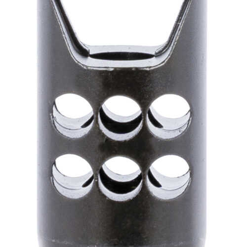 Ruger 90698 Hybrid Muzzle Brake Matte Black Steel 1/2"x28 Threads, 2.20" OAL 1" Diameter, 35 Cal