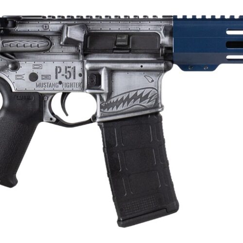 Shark Coast Tactical SCC07442P51-P P-51 Mustang 5.56 NATO 30+1 10.50" Black Nitride Threaded Barrel, Aluminum Receiver w/Picatinny Rail, M-LOK Handguard, Polymer SB Tactical SBA3 Brace, Magpul MOE Gri