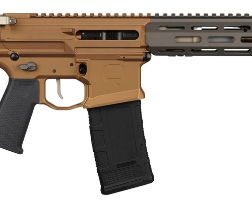 Q LLC HB300BLK7INHBSILFDEANO Honey Badger SD Sports South Exclusive 300 Blackout 7" Tan Anodized Picatinny Rail Receiver, M-LOK Handguard ,2 Position PDW, Black Polymer Grip