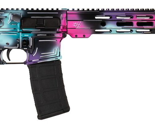 Shark Coast Tactical SCC101938DISB Anime-15  5.56 NATO 30+1 16" Black Nitride Threaded Barrel, Disco Cerakote Aluminum Receiver w/Picatinny Rail, M-LOK Handguard, Magpul Collapsible Black Polymer Stoc