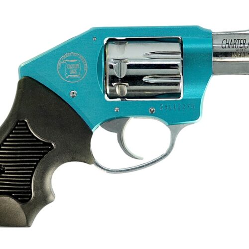 Charter Arms 52371 Pathfinder Lite "The Walker" Small Frame 22 Mag 8 Shot 2" Stainless Steel Barrel & Cylinder, Turquoise Blue Hard Anodized Aluminum Frame, Black Rubber Grip, Transfer Bar Safety, Con