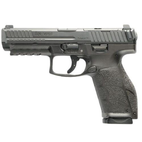 HK 81001245 VP9 A1 F-B Full Size Frame 9mm Luger 10+1 4.50" Steel Optic Ready Slide, Black Polymer Frame w/Picatinny Rail, Interchangeable Backstrap Grip